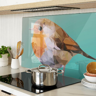 Planche à découper verre Oiseau low poly