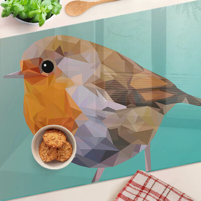 Planche à découper verre Oiseau low poly