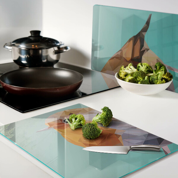 Planche à découper verre Oiseau low poly