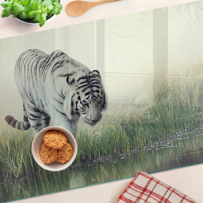 Planche à découper en verre Tigre dans l'herbe