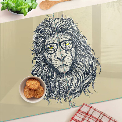 Planche à découper verre Lion à lunettes