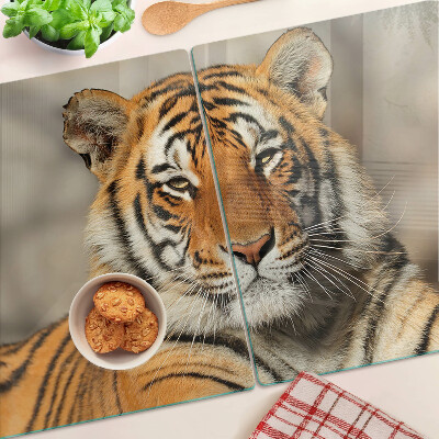 Planche à découper en verre Un tigre dans son état naturel