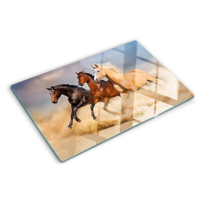 Planche à découper verre Chevaux au galop en mouvement