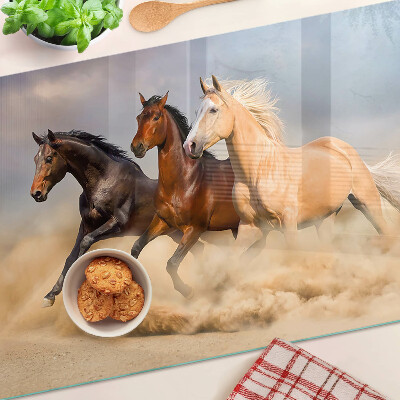 Planche à découper verre Chevaux au galop en mouvement