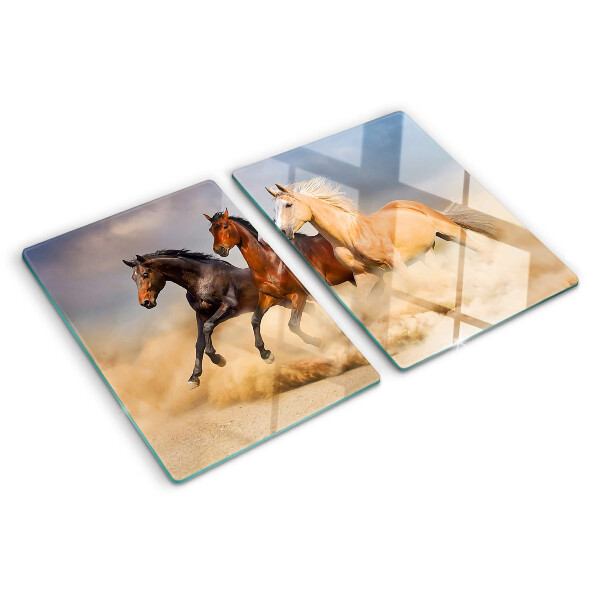 Planche à découper verre Chevaux au galop en mouvement