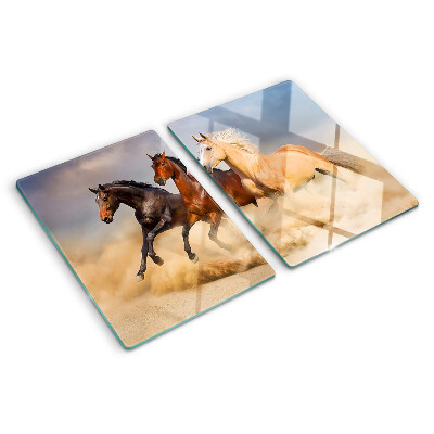 Planche à découper verre Chevaux au galop en mouvement