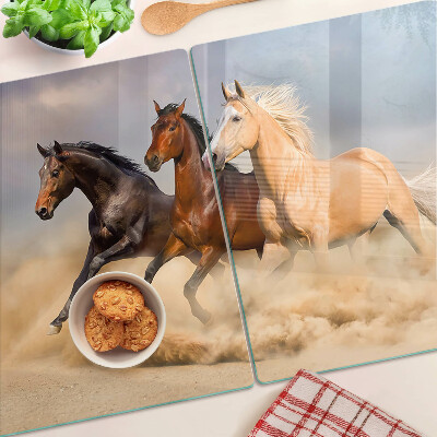 Planche à découper verre Chevaux au galop en mouvement
