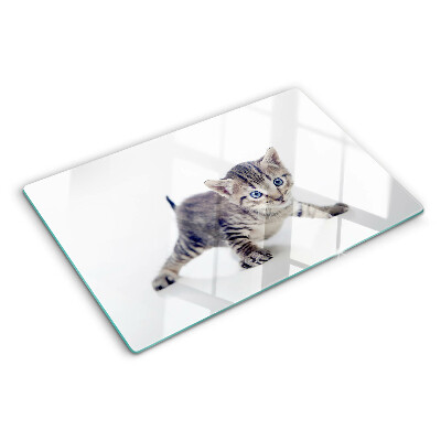 Planche à découper verre Chaton aux yeux bleus