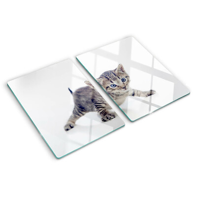 Planche à découper verre Chaton aux yeux bleus