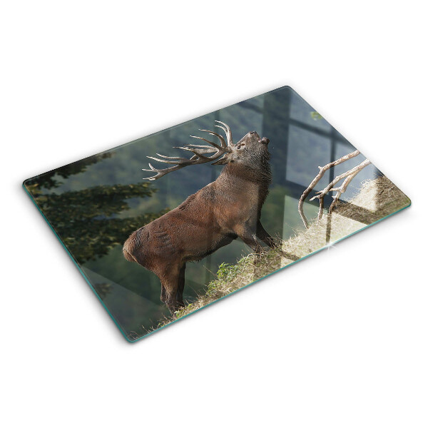 Planche à découper en verre Cerf dans son habitat naturel