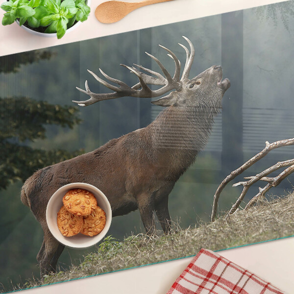 Planche à découper en verre Cerf dans son habitat naturel