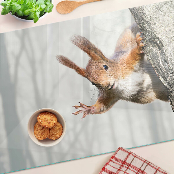 Planche à découper verre Écureuil sur une branche