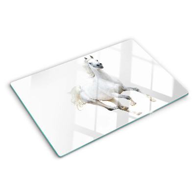 Planche à découper en verre Cheval blanc en mouvement
