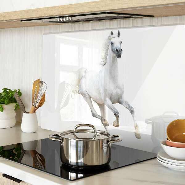Planche à découper en verre Cheval blanc en mouvement