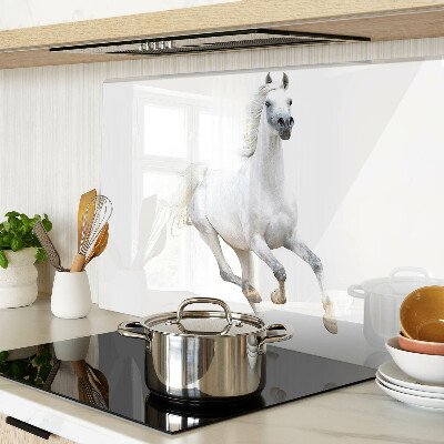 Planche à découper en verre Cheval blanc en mouvement