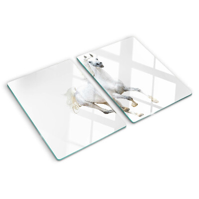 Planche à découper en verre Cheval blanc en mouvement