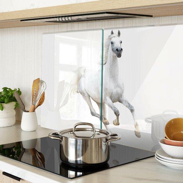 Planche à découper en verre Cheval blanc en mouvement