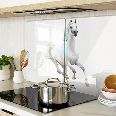 Planche à découper en verre Cheval blanc en mouvement