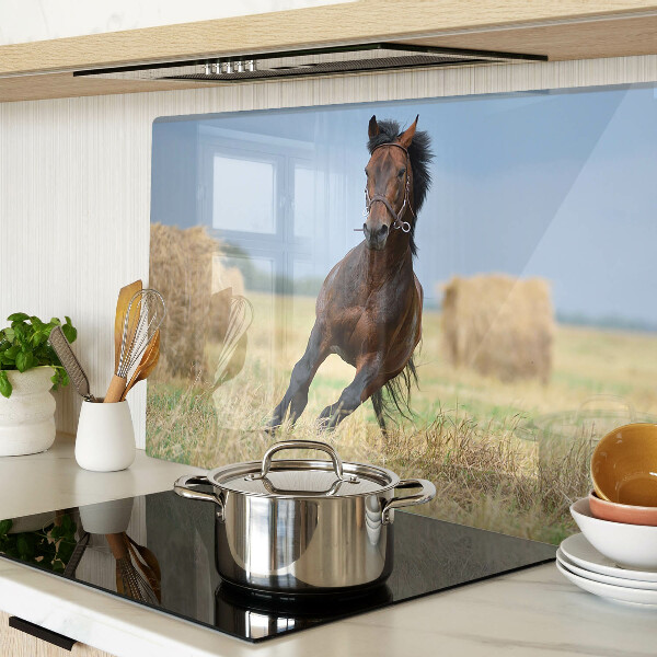 Planche à découper verre Un cheval dans le pré