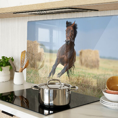 Planche à découper verre Un cheval dans le pré