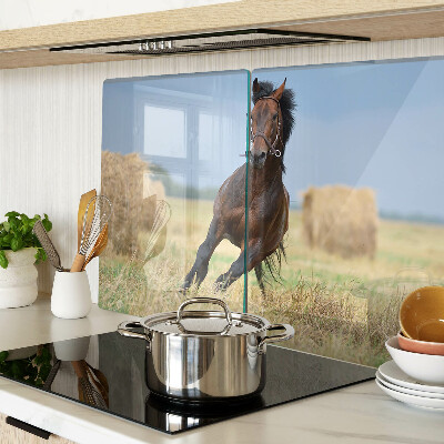 Planche à découper verre Un cheval dans le pré