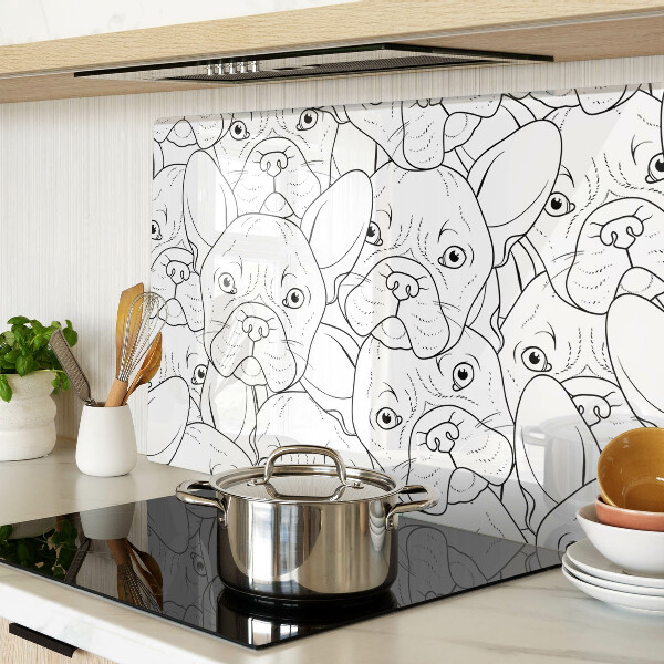 Planche à découper en verre chiens bouledogues français