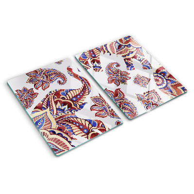 Planche à découper en verre Motif cachemire avec des fleurs