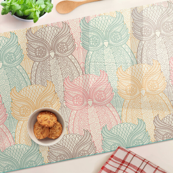 Planche à découper en verre Motif de fleurs et d'oiseaux