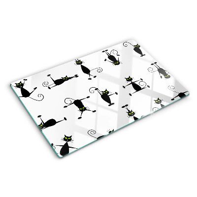 Planche à découper verre Chats noirs aux yeux verts