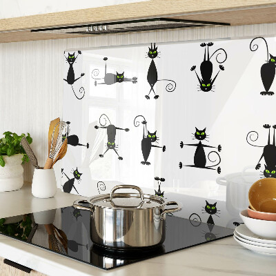 Planche à découper verre Chats noirs aux yeux verts