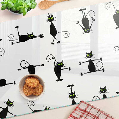 Planche à découper verre Chats noirs aux yeux verts