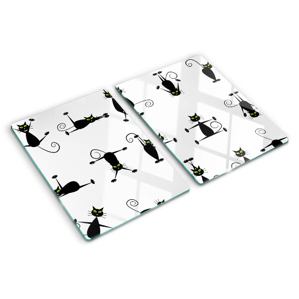Planche à découper verre Chats noirs aux yeux verts