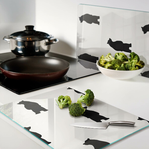 Planche à découper en verre Silhouettes d'ours