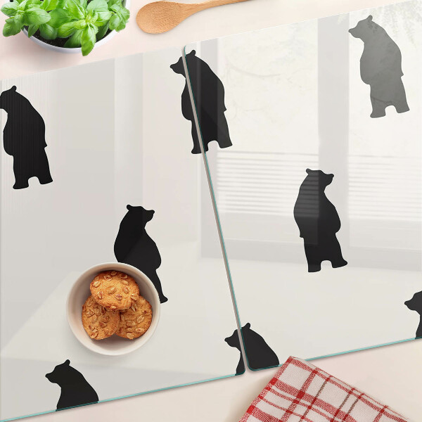 Planche à découper en verre Silhouettes d'ours