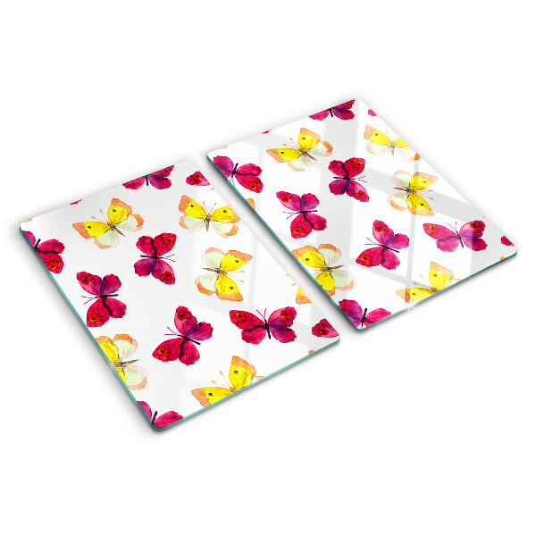 Planche à découper verre Motif papillon aux couleurs printanières