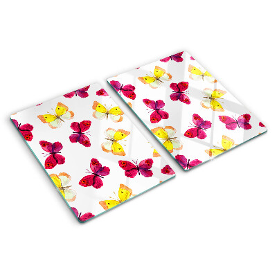 Planche à découper verre Motif papillon aux couleurs printanières