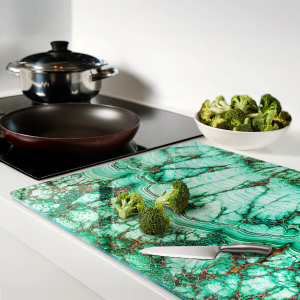 Planche à découper verre Marbre dans les tons de vert