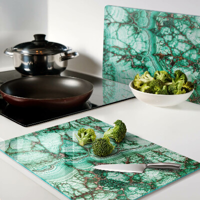 Planche à découper verre Marbre dans les tons de vert