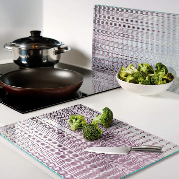 Planche à découper en verre Des vagues dans des tons roses