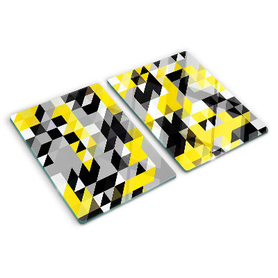 Planche à découper verre Géométrie dans les tons de jaune et de noir