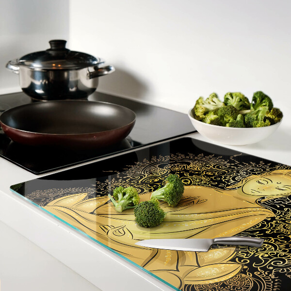 Planche à découper en verre Bouddha en méditation