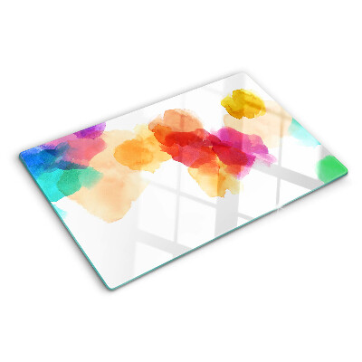 Planche à découper verre Taches d'aquarelle colorées