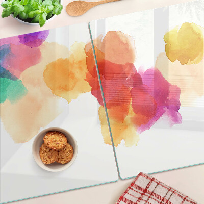 Planche à découper verre Taches d'aquarelle colorées