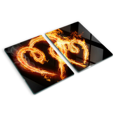 Planche à découper verre Cœur brûlant