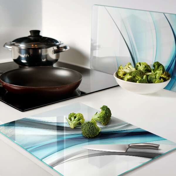 Planche à découper verre Des vagues aux nuances de bleu