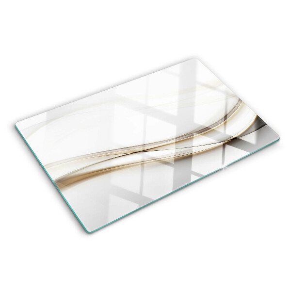 Planche à découper en verre Vagues abstraites dans des tons beiges