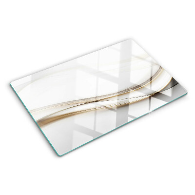 Planche à découper en verre Vagues abstraites dans des tons beiges