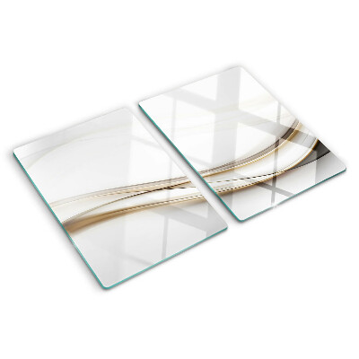Planche à découper en verre Vagues abstraites dans des tons beiges