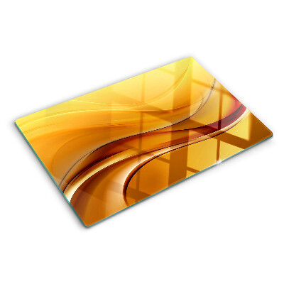Planche à découper verre Des vagues aux nuances d'or
