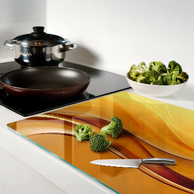 Planche à découper verre Des vagues aux nuances d'or